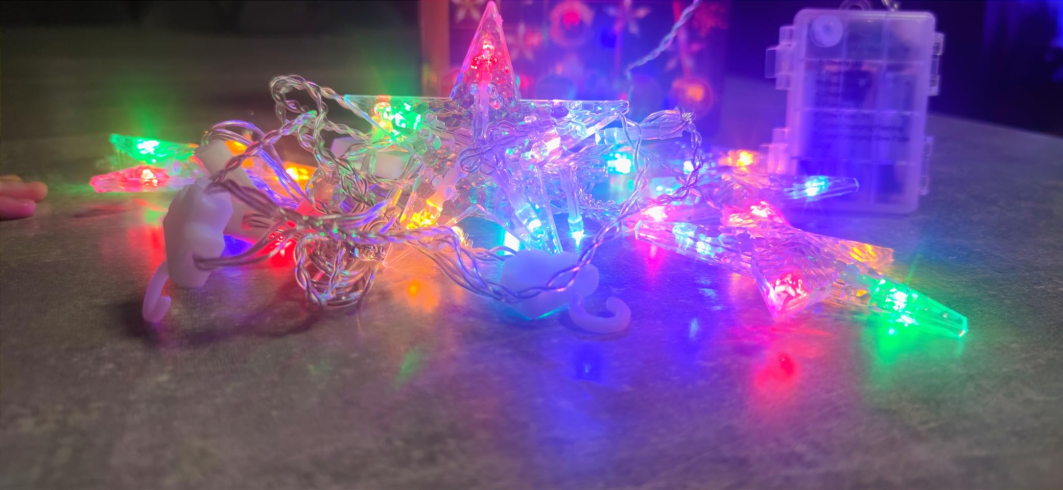elktry Sterne Lichterkette 36 LED 5 Sterne warmweiß