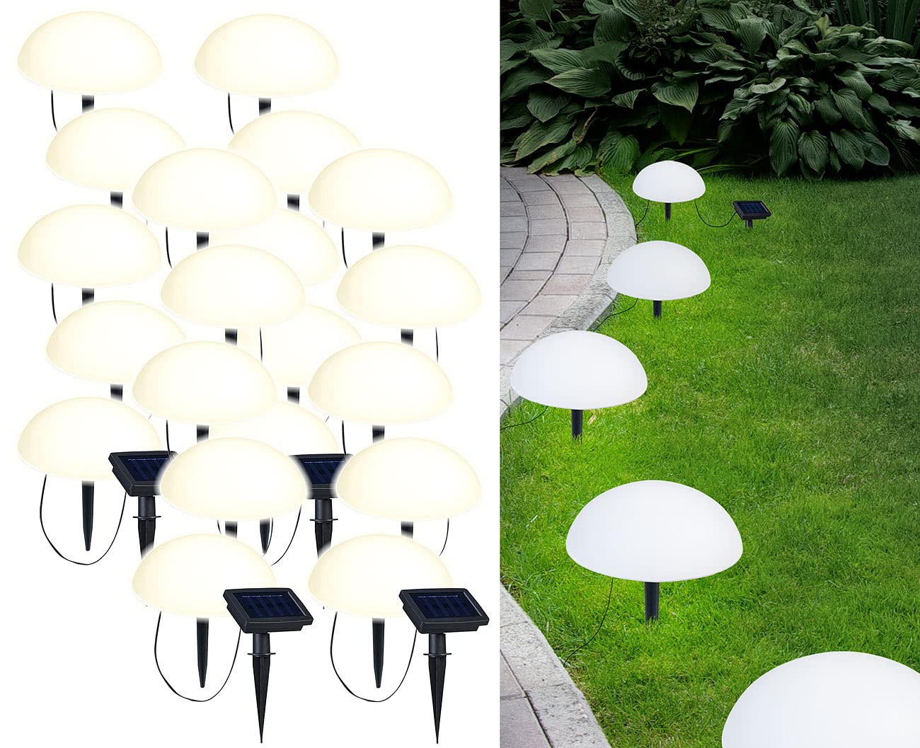 Lunartec Licht-Dekoration Bodenlichterkette 4er-Set Solar warmweiß