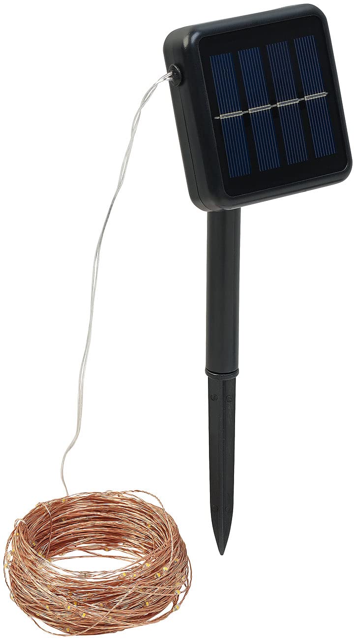 Lunartec Licht-Dekoration Solar-Drahtlichterkette 32m warmweiß