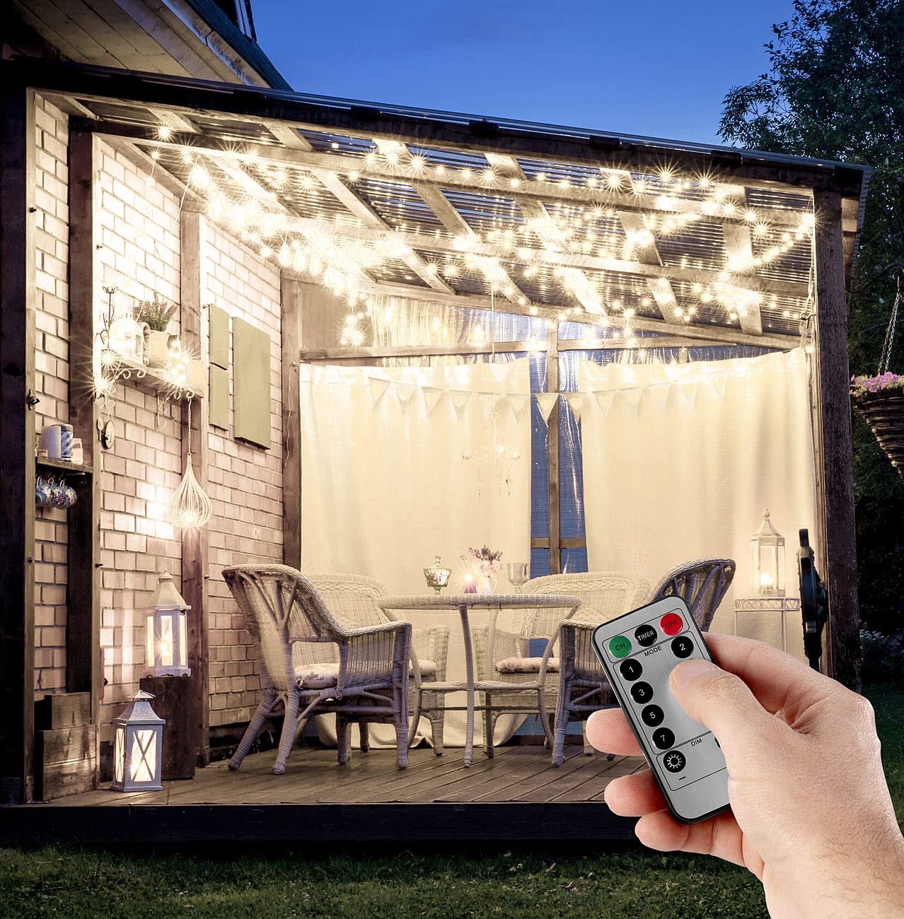 Lunartec Licht-Dekoration Lichtervorhang 2er-Set 3x3m weiß
