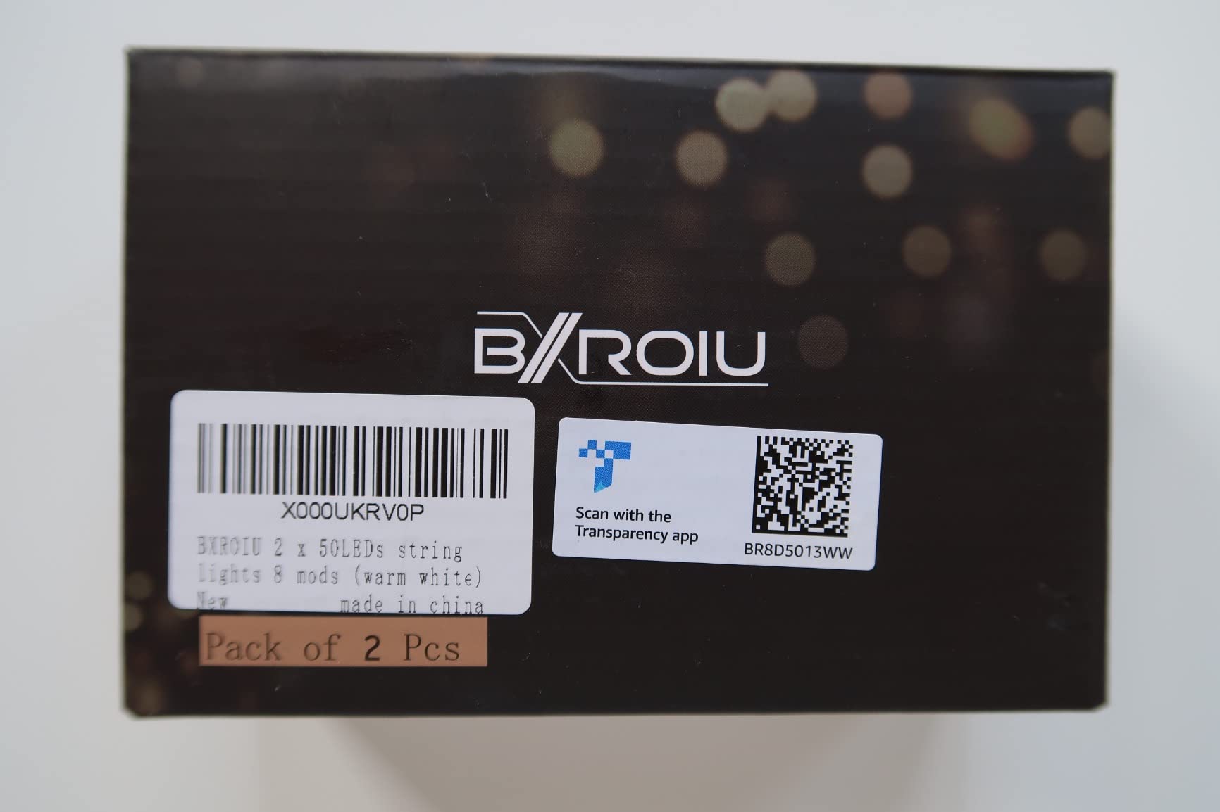 Bxroiu Lichterkette LED-Lichterkette bunt 2er-Set 5m Timer
