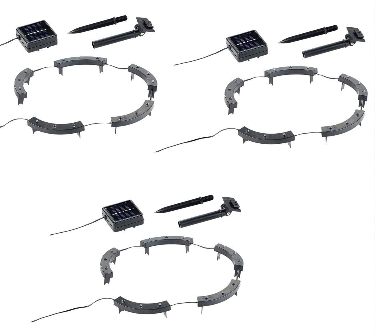 Lunartec Außenbeleuchtung Solar-Blumenlicht 15 LEDs 3er-Set