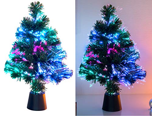 Lunartec Licht-Dekoration Glasfaser Weihnachtsbaum 45cm Batterie Farbwechsel