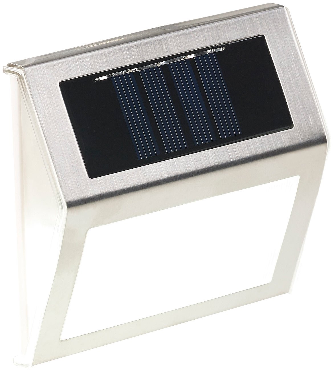 Lunartec Außenbeleuchtung Solar-Wandleuchte 8er-Set Edelstahl