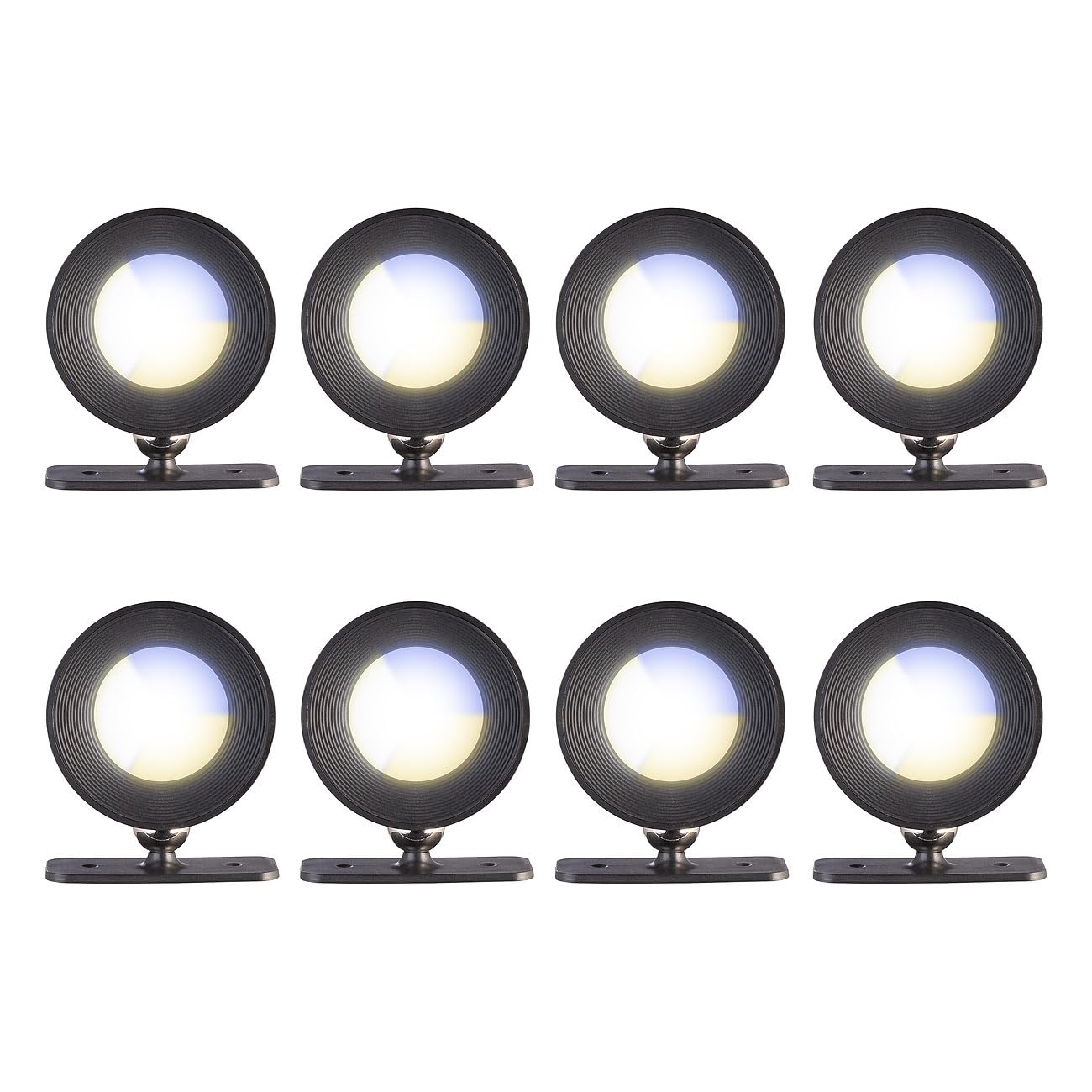 Lunartec Innenbeleuchtung LED-Wandlampe 8er-Set schwarz dimmbar