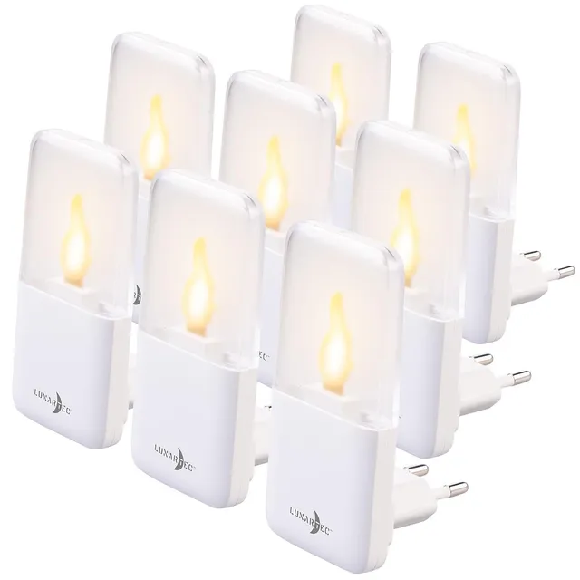 Lunartec Licht-Dekoration LED-Nachtlicht Steckdose 8er-Set weiß