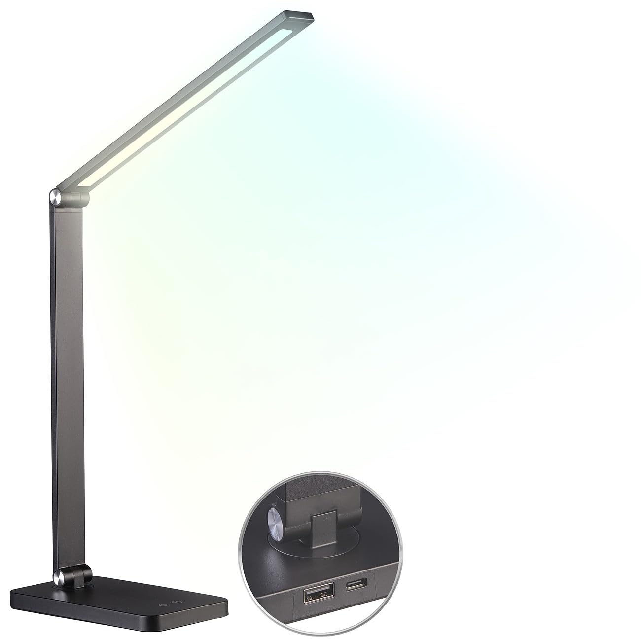 Lunartec Innenbeleuchtung Tischlampe LED Akku schwarz CCT