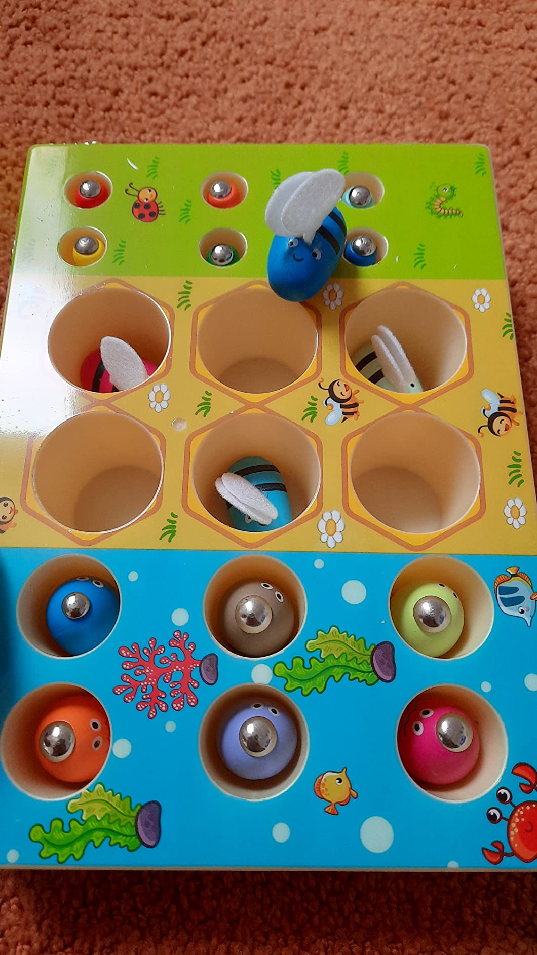 WEARXI Spielzeug Angelspiel magnetisch 3 in 1 Holz