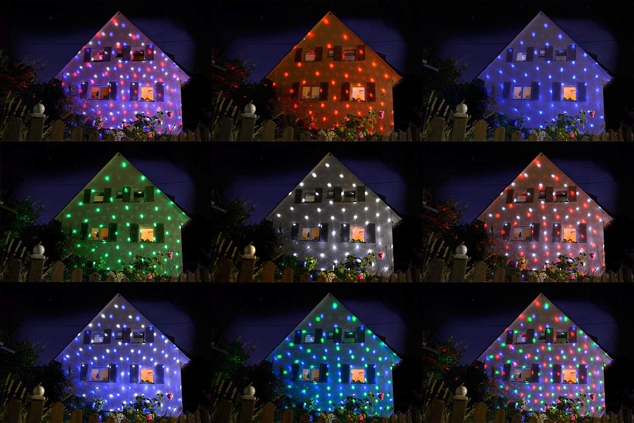 Lunartec Licht-Dekoration Schneefall Projektionslampe weiß RGB mit Timer