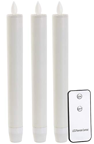 Lunartec Licht-Dekoration Stabkerzen LED weiß 3er-Set 21,5cm