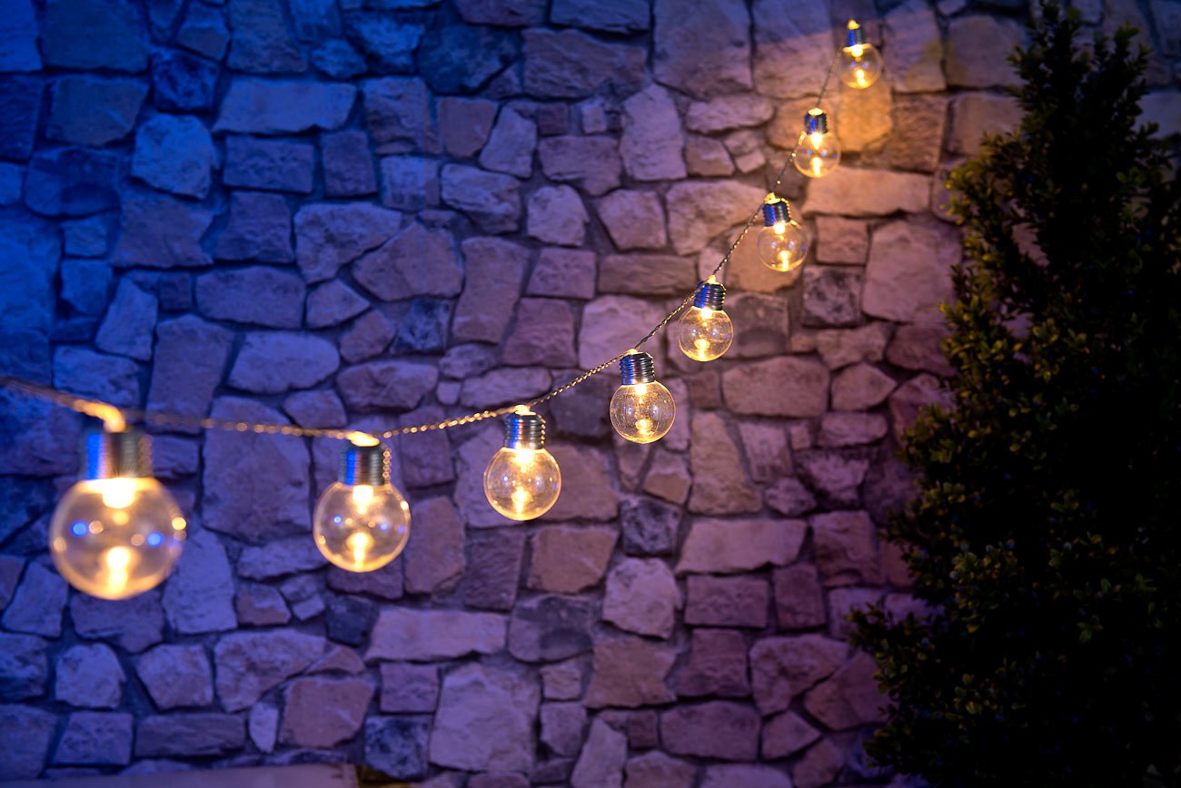 Lunartec Licht-Dekoration Solar-Lichterkette 20 LEDs warmweiß