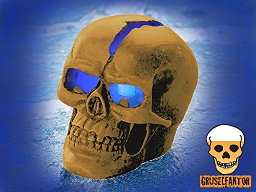 Lunartec Licht-Dekoration Crackhead Totenkopf Leuchte blaue LED