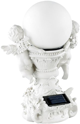 Lunartec Licht-Dekoration Engel mit Solar-LED-Kugel 24cm