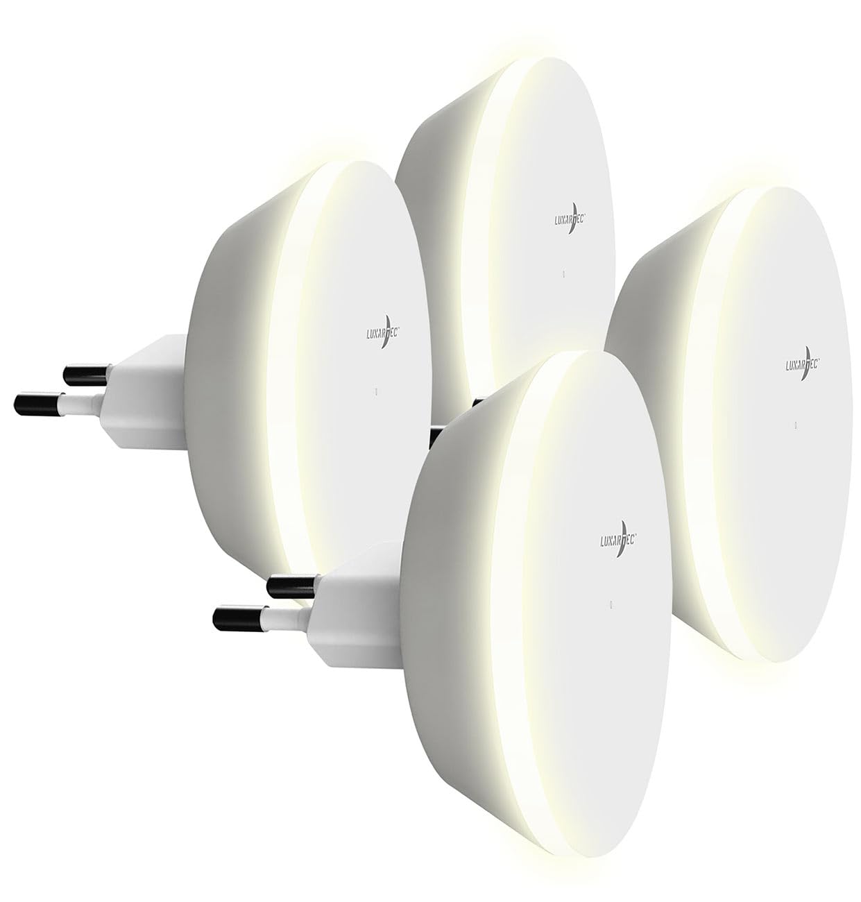 Lunartec Innenbeleuchtung LED-Nachtlicht 4er-Set rund dimmbar