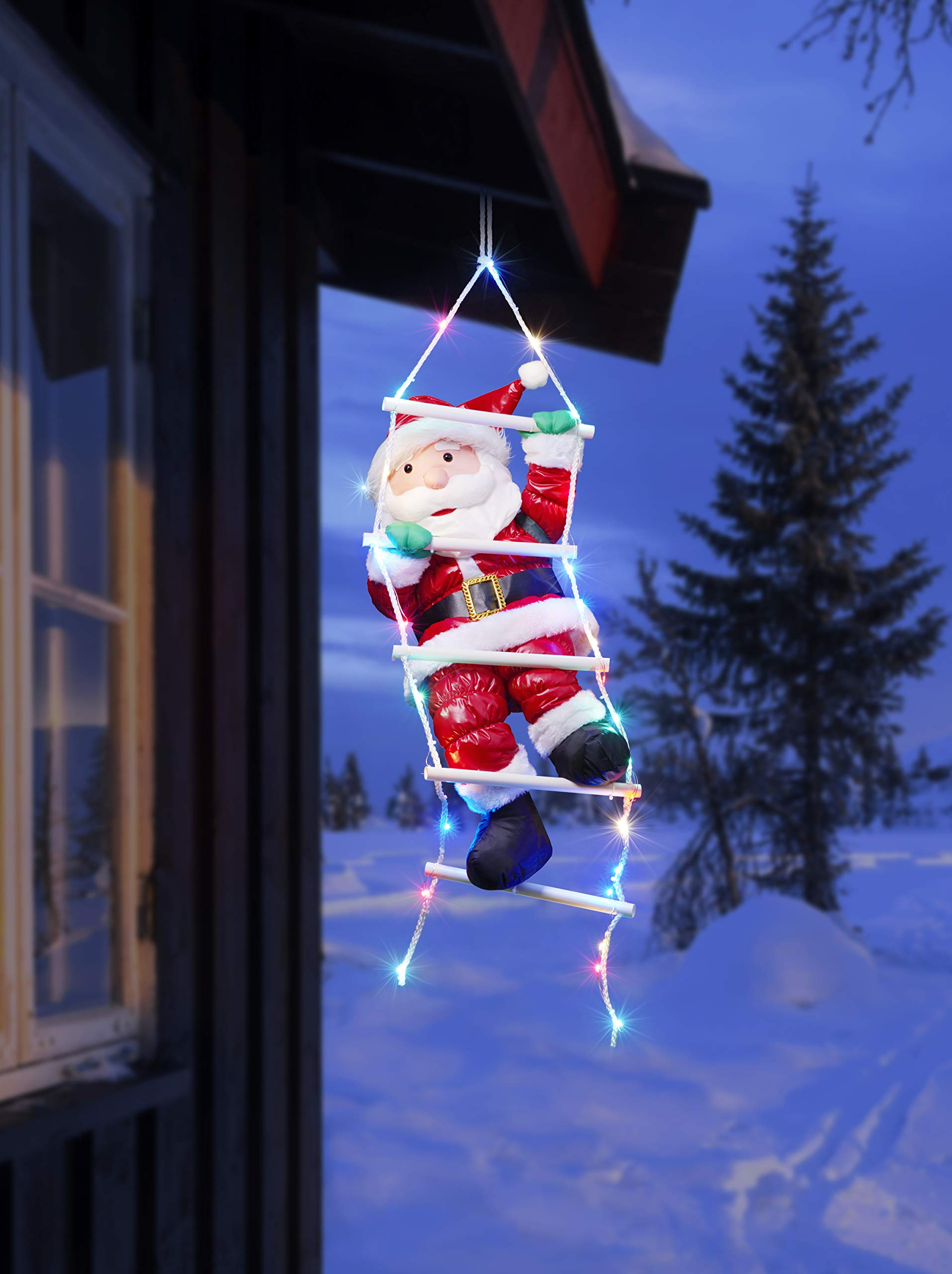 Bonetti LED Lichterketten Weihnachtsmann Strickleiter 30 LEDs