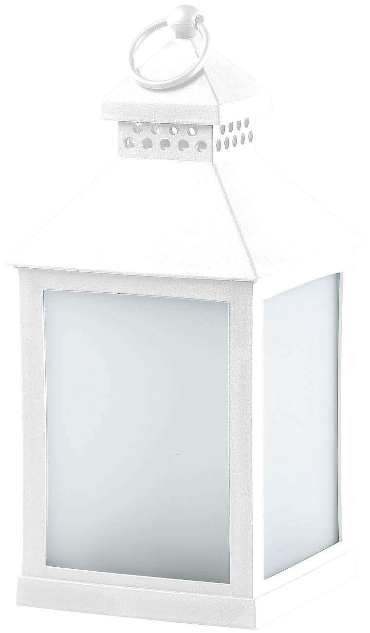 Lunartec Außenbeleuchtung LED-Laterne Flamme weiß 2er-Pack