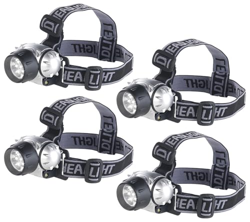 Lunartec Taschenlampen Stirnlampe LED 30 lm 4er-Set