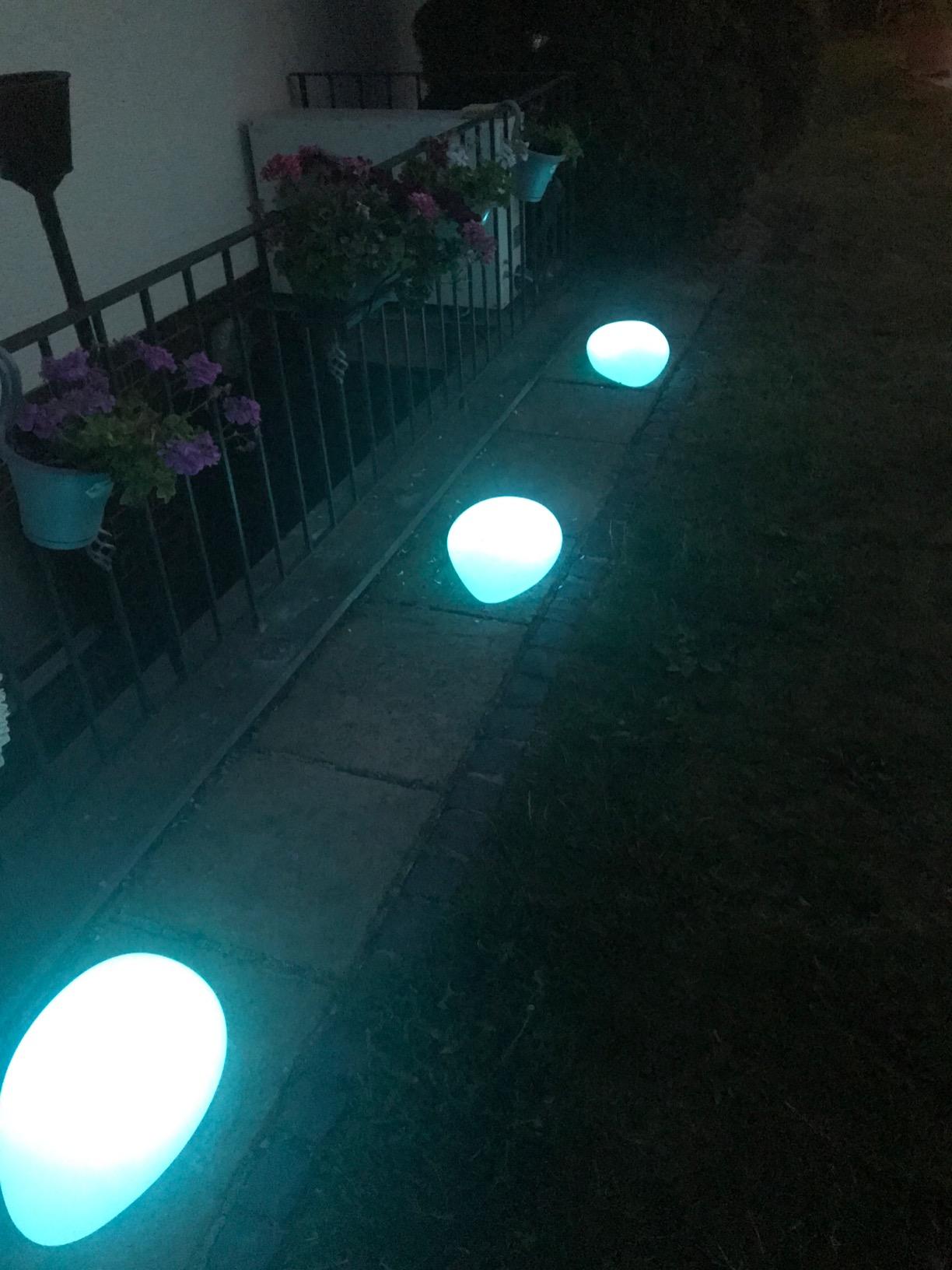 Bonetti Solar Lights Solarlampe Stein 40 cm RGB warmweiß