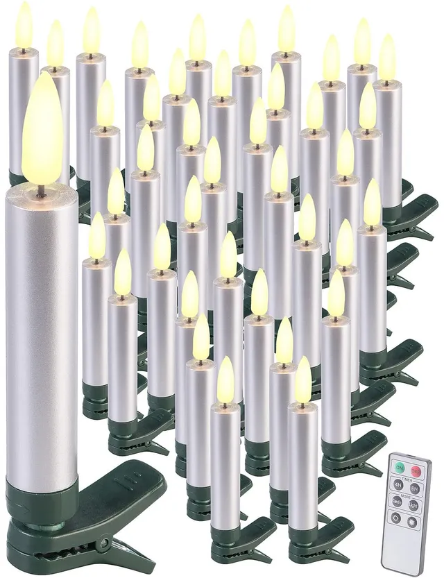 Lunartec Weihnachtsbaumbeleuchtung 40er-Set LED silber warmweiß