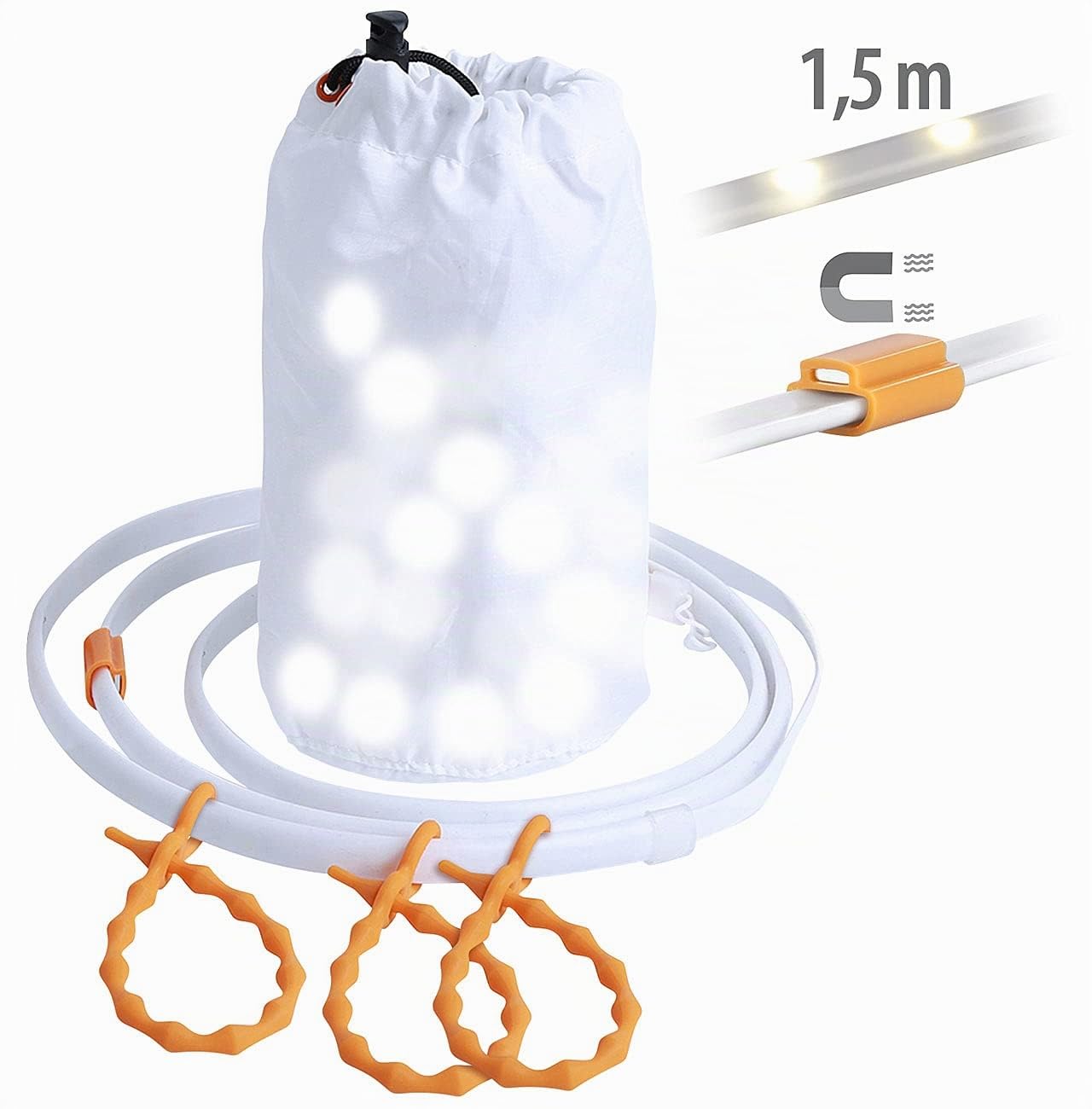 Lunartec Licht-Dekoration Lichtschlauch 1,5m IP67 weiß