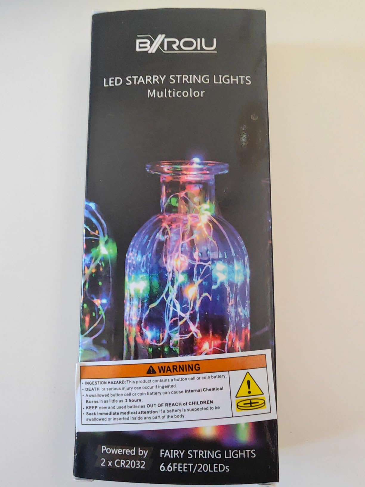 Bxroiu Lichterkette 6er Micro-LED Draht 2m warmweiß Batterie