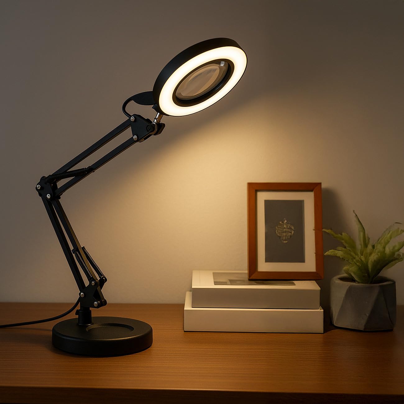 Lunartec LED-Uhren LED-Lupenleuchte 10-fach 500 lm dimmbar