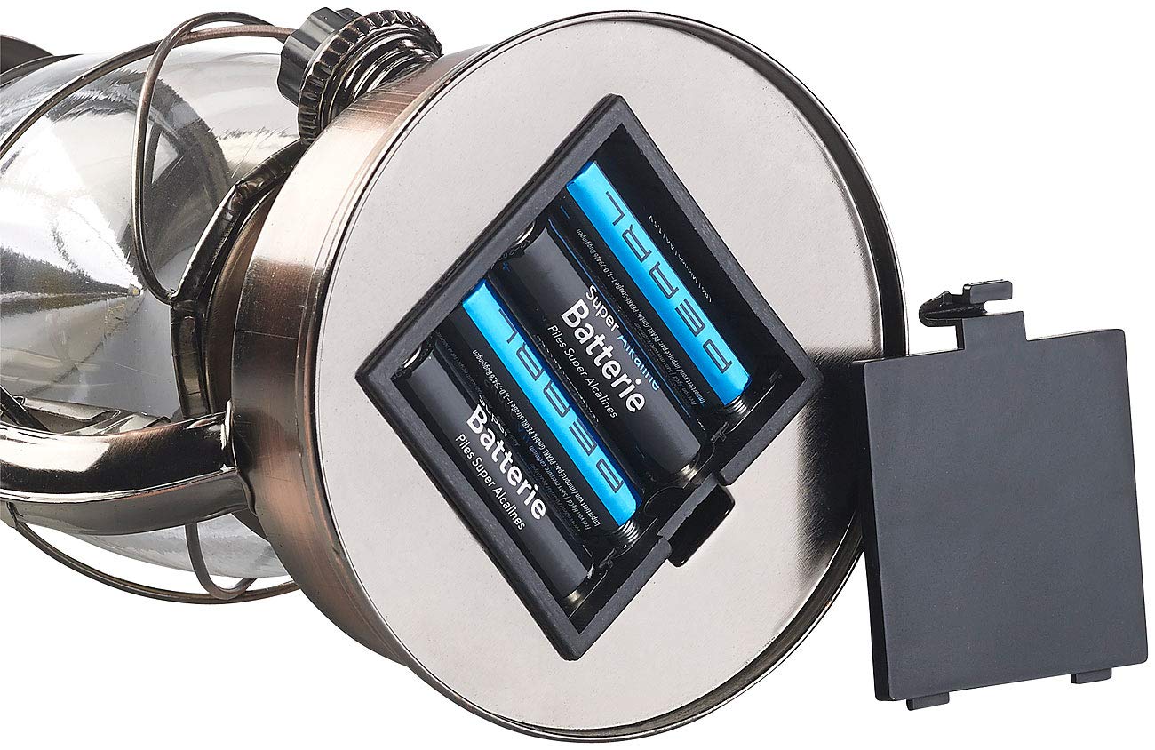 Lunartec Sturmlaterne LED Bronze warmweiß batteriebetrieben