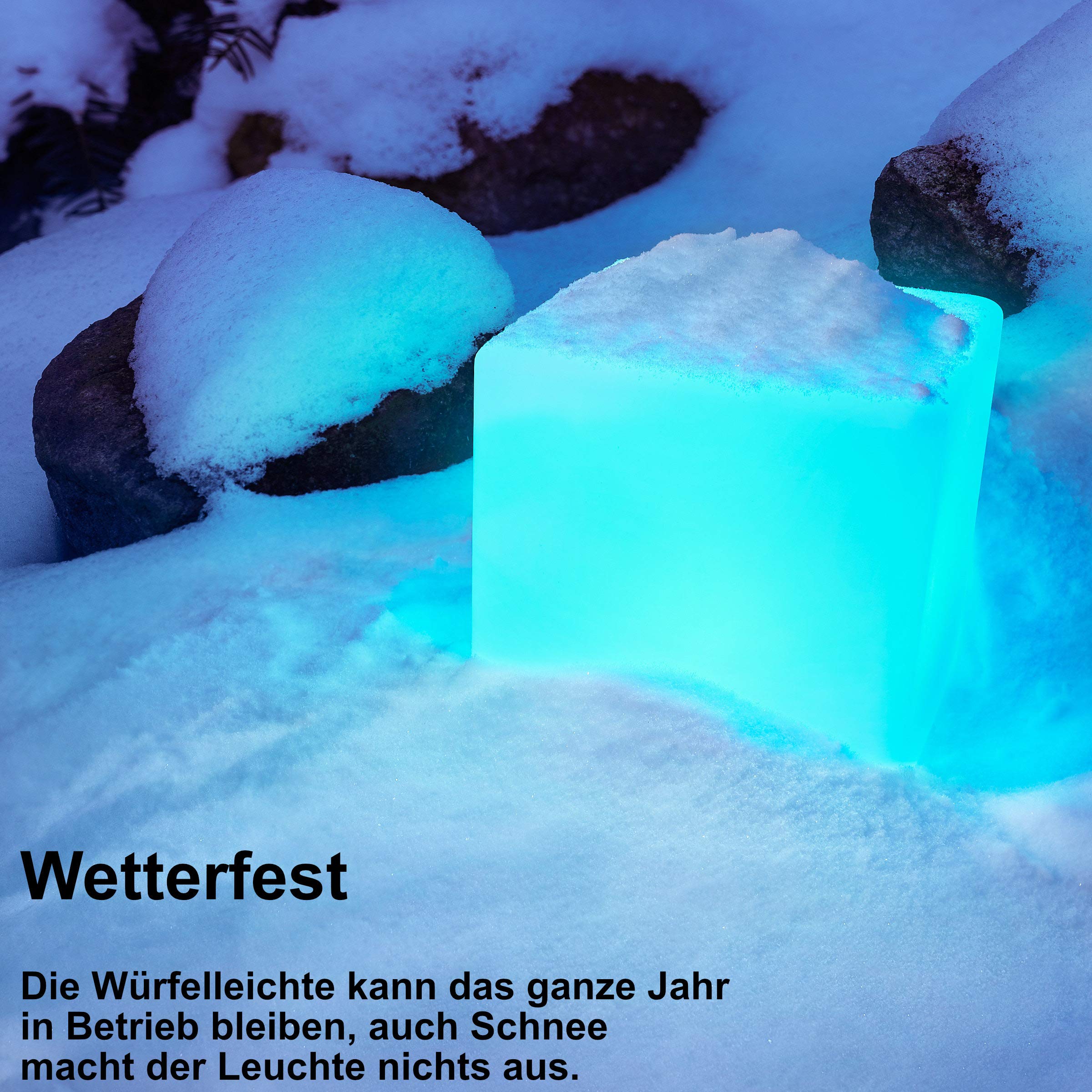 Bonetti Solar Lights Würfel Solarleuchte 30x30 cm RGB