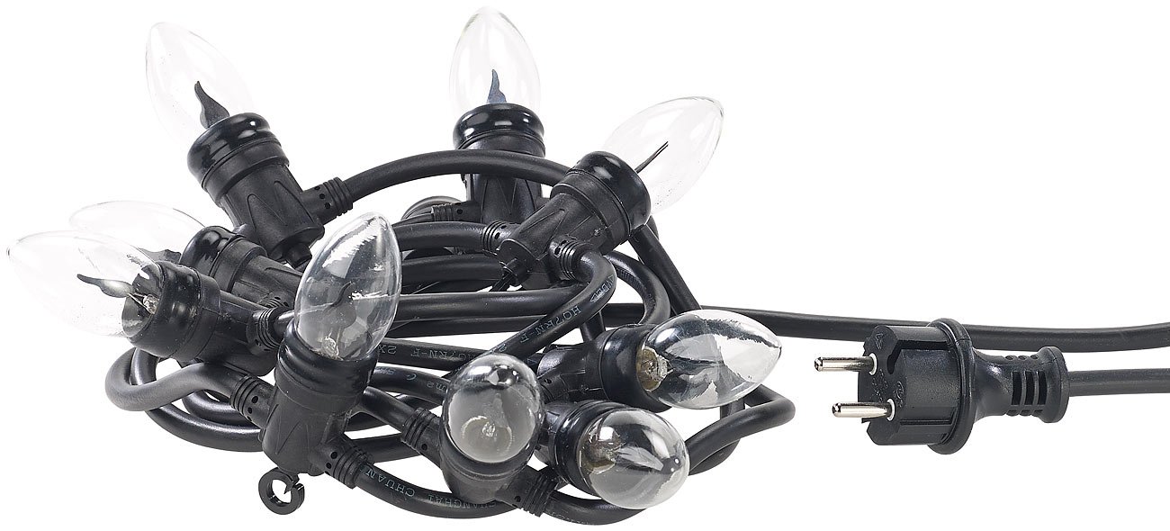 Lunartec Licht-Dekoration Feuer Lichterkette 2er-Set 4,2m Flammeneffekt