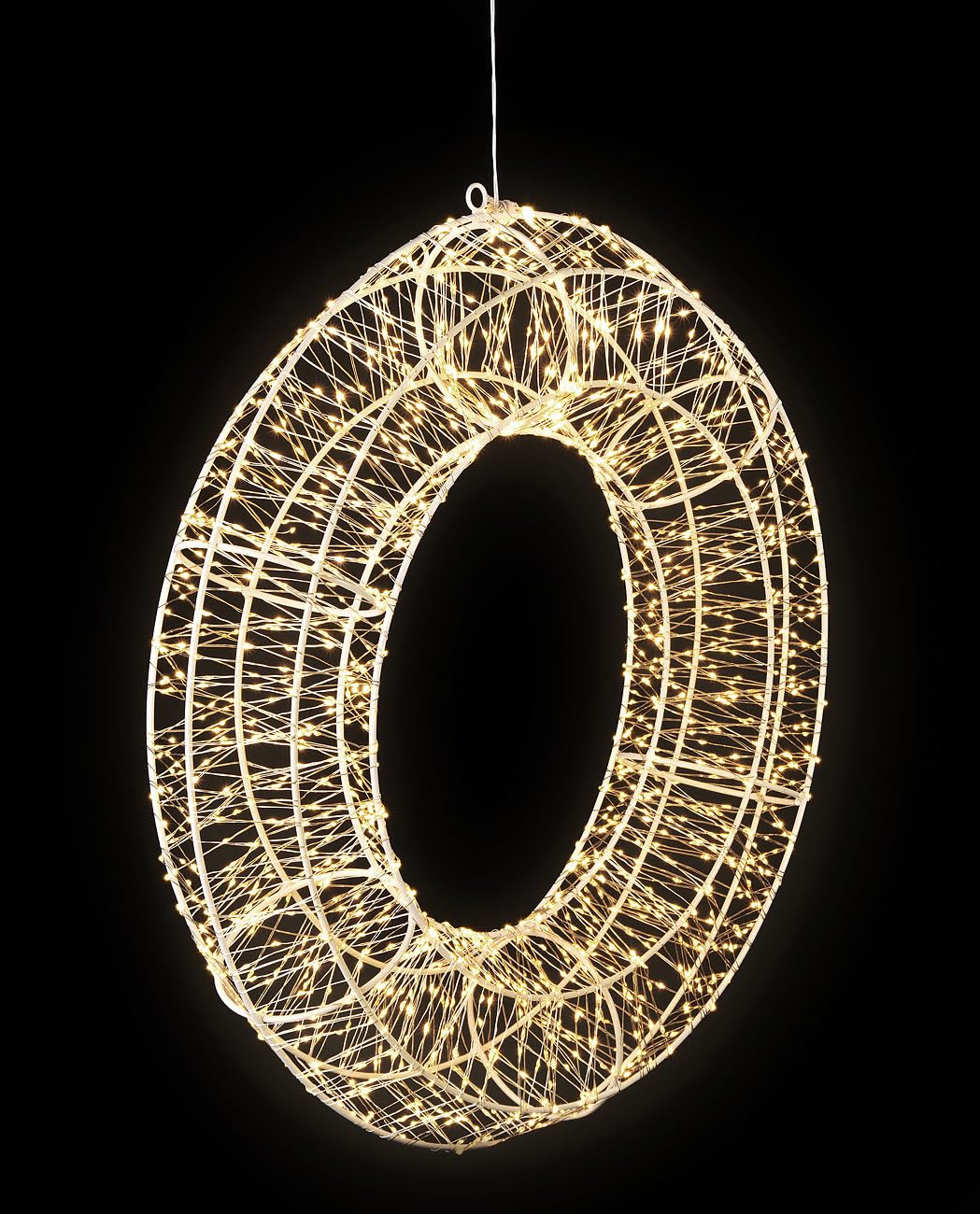 Lunartec Licht-Dekoration 3D LED-Lichterkranz 58cm warmweiß