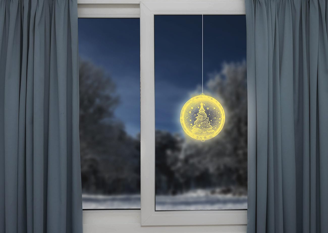 Lunartec Licht-Dekoration LED Fensterbild Tannenbaum 16 cm