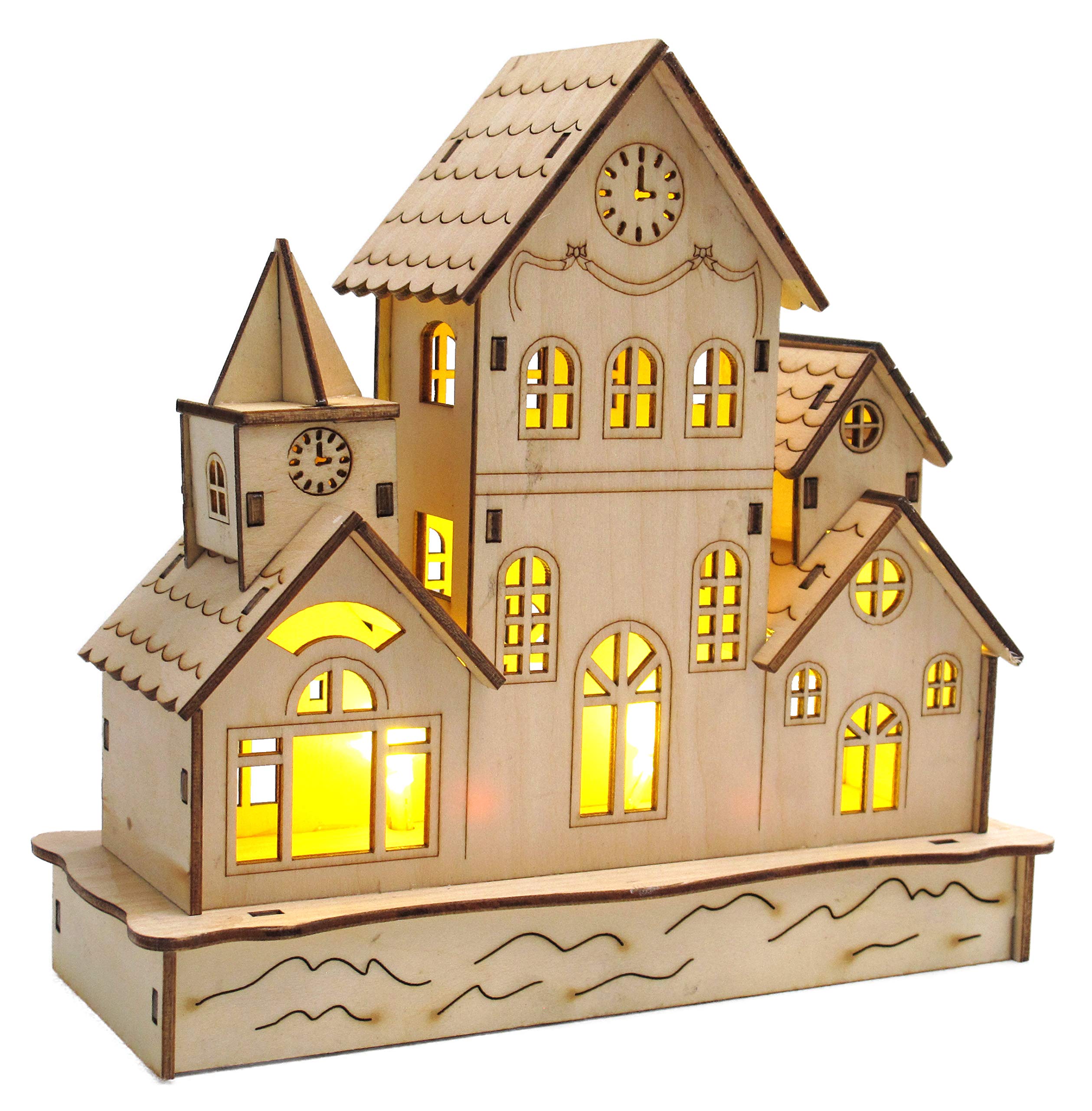 Bonetti LED Lichterketten Deko-Holzhaus 5 LED warmweiß Batterie