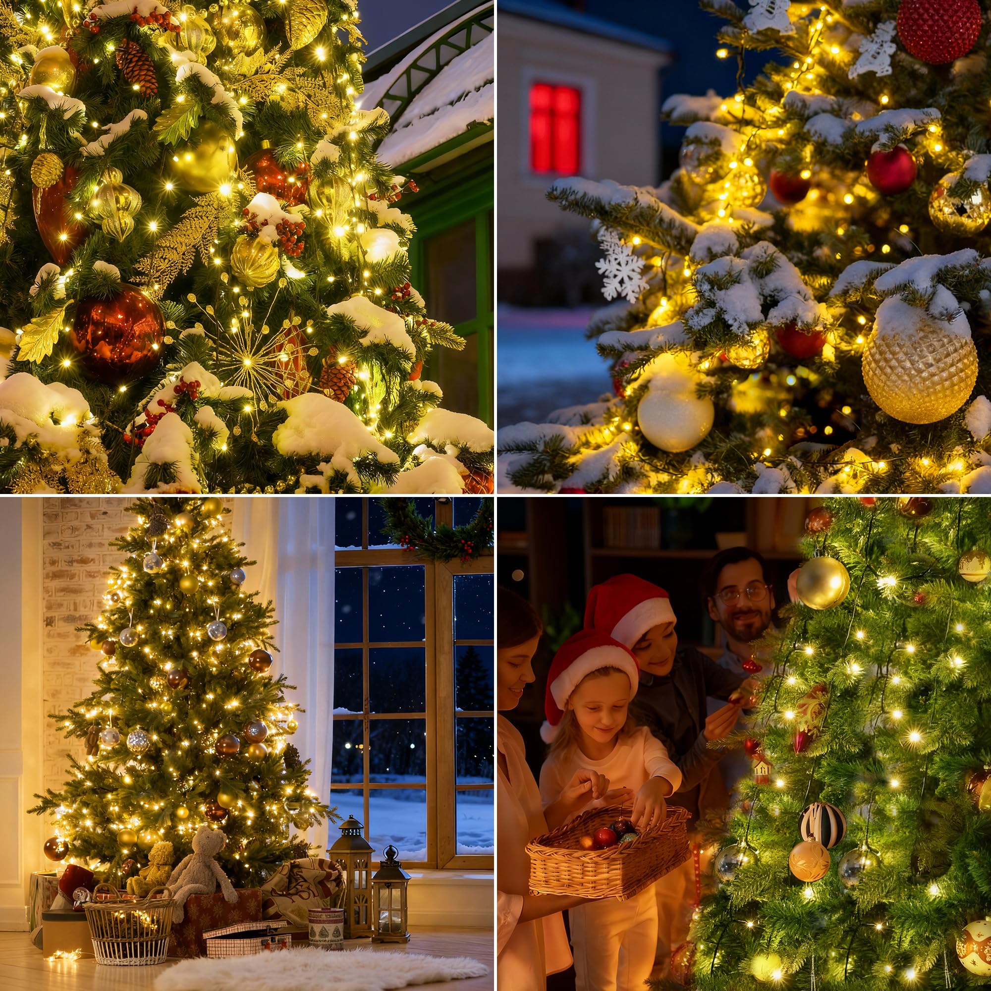 Qedertek Lighting 240 LED Christbaumbeleuchtung warmweiß 2,4m