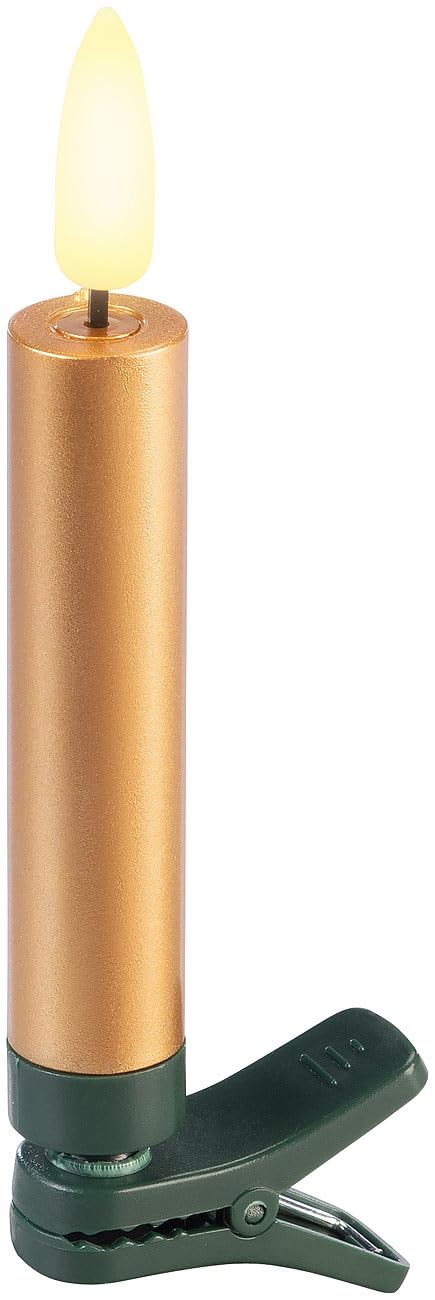 Lunartec Licht-Dekoration LED-Weihnachtskerzen 10er-Set Gold Timer
