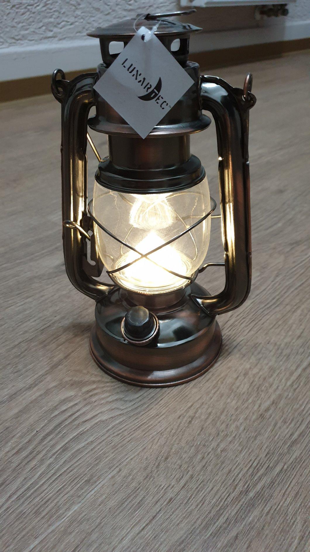 Lunartec Sturmlaterne LED Bronze warmweiß batteriebetrieben