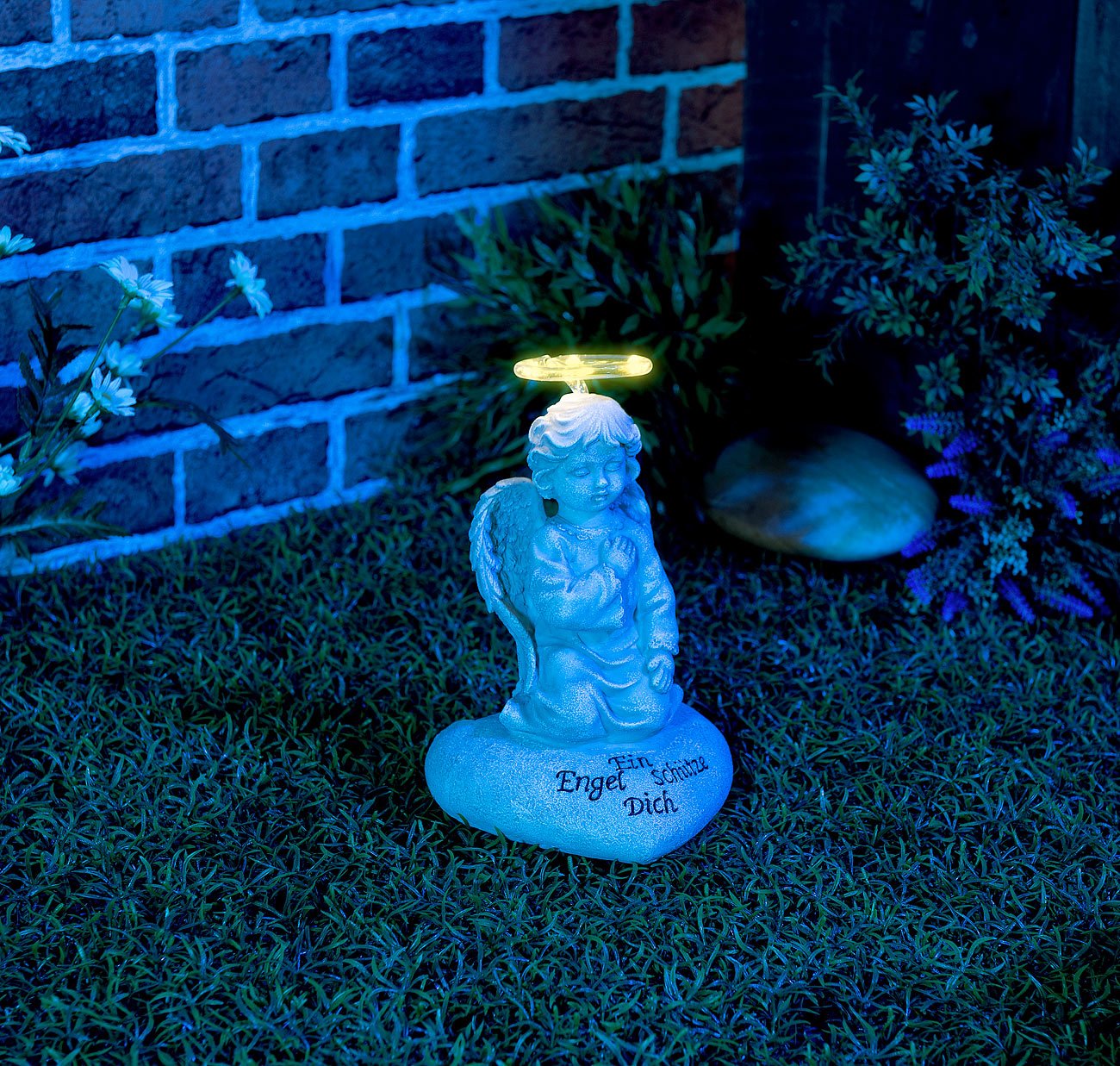 Lunartec Licht-Dekoration Solar-Engel 20 cm mit 7 LEDs IP44