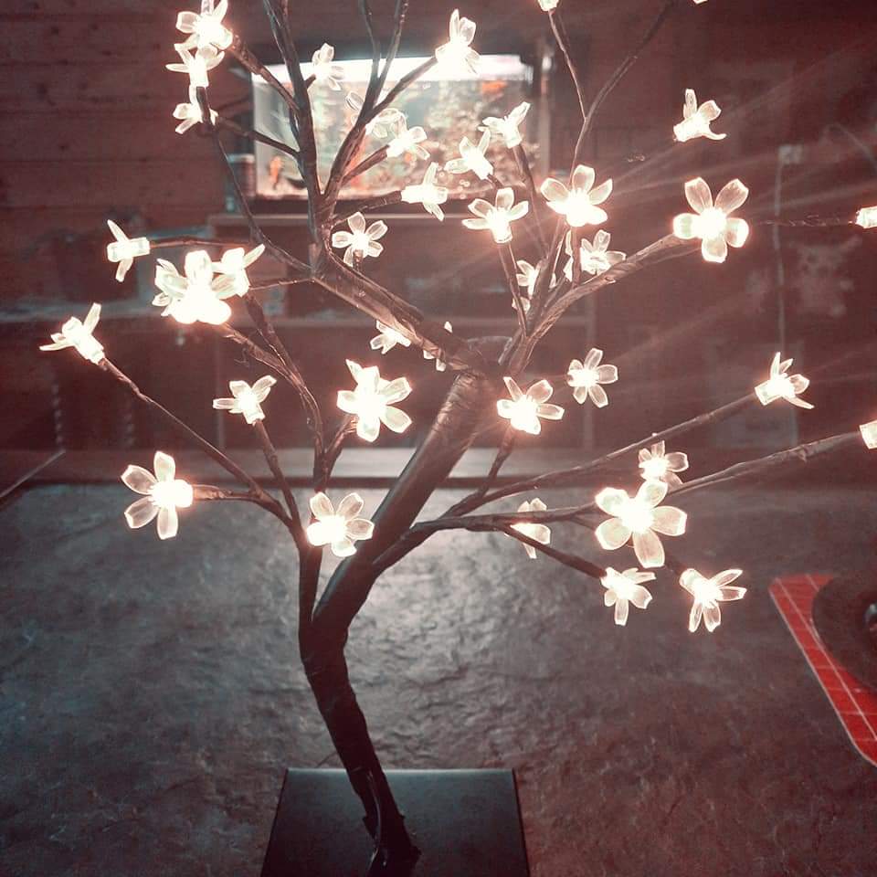 Lunartec Licht-Dekoration LED-Lichterbaum 48 Blüten warmweiß 45 cm