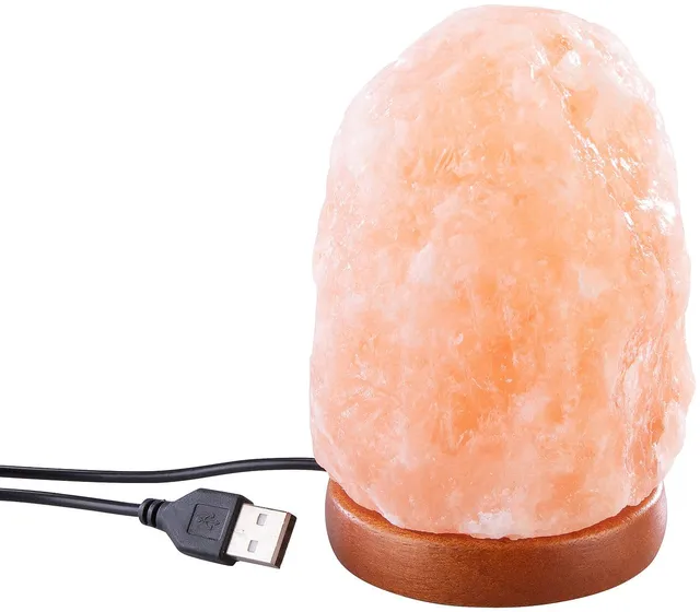 Lunartec Licht-Dekoration Salzkristalllampe LED USB 700-900 g