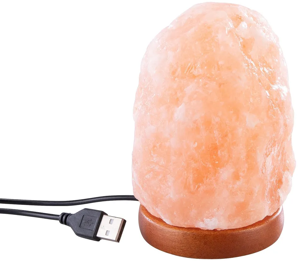 Lunartec Licht-Dekoration Salzkristalllampe LED USB 700-900 g