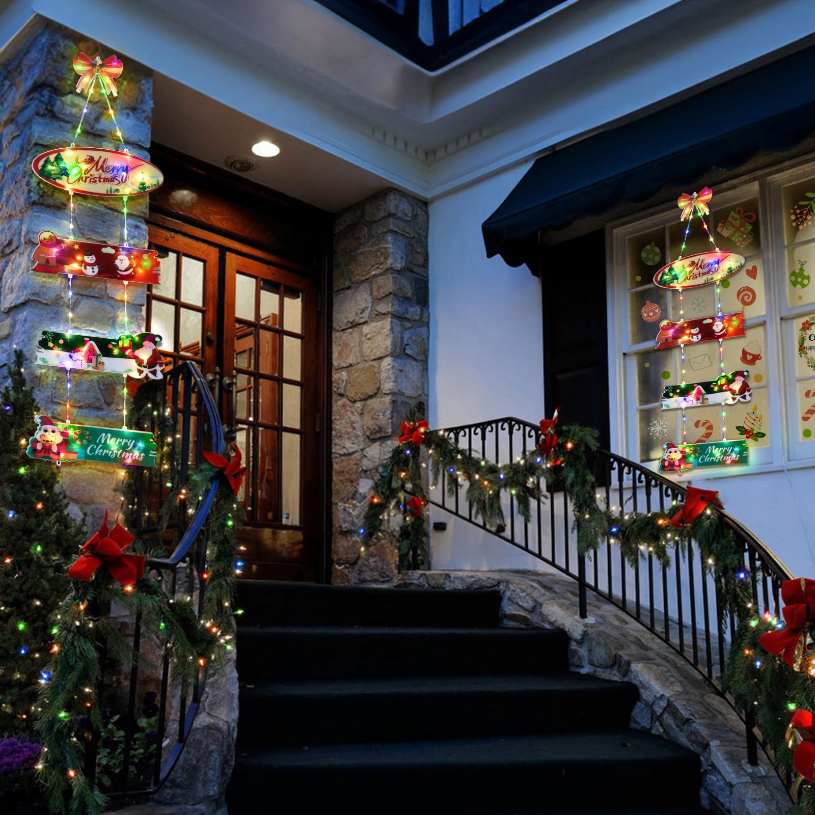 Qedertek Lighting 72 LED Weihnachtskranz Bunt mit Timer