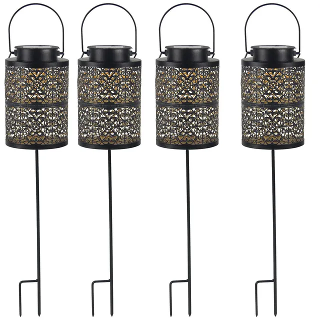 Lunartec Licht-Dekoration Solarlaterne 4er-Set warmweiß IP44