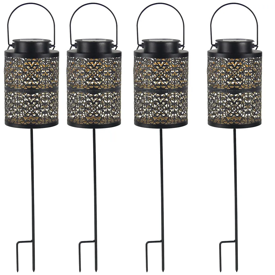 Lunartec Licht-Dekoration Solarlaterne 4er-Set warmweiß IP44