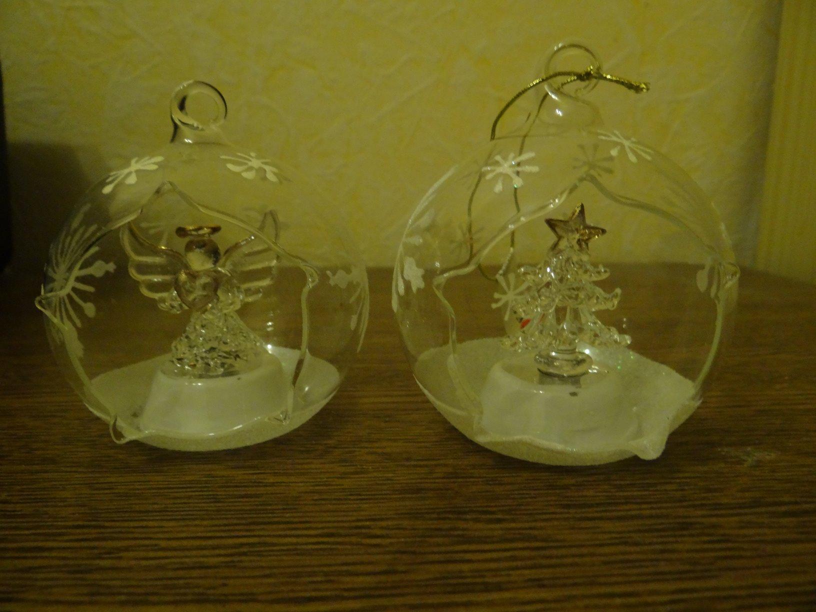 Lunartec Weihnachtskugeln LED-Glas 2er-Set Farbwechsel
