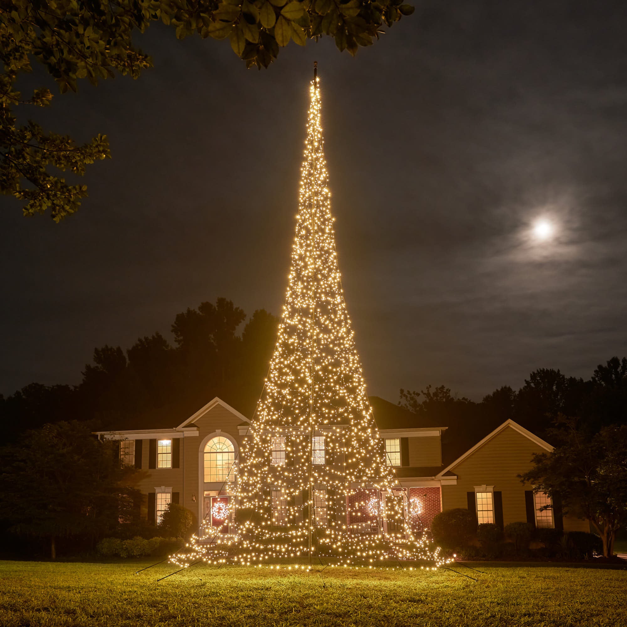 Fairybell Standard 12 m Fahnenmast-Weihnachtsbaum warmweiß 4000 LED