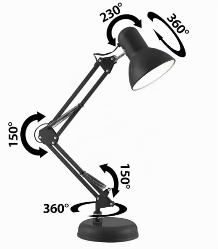 Lunartec Innenbeleuchtung Retro-Schreibtischlampe E14 schwarz