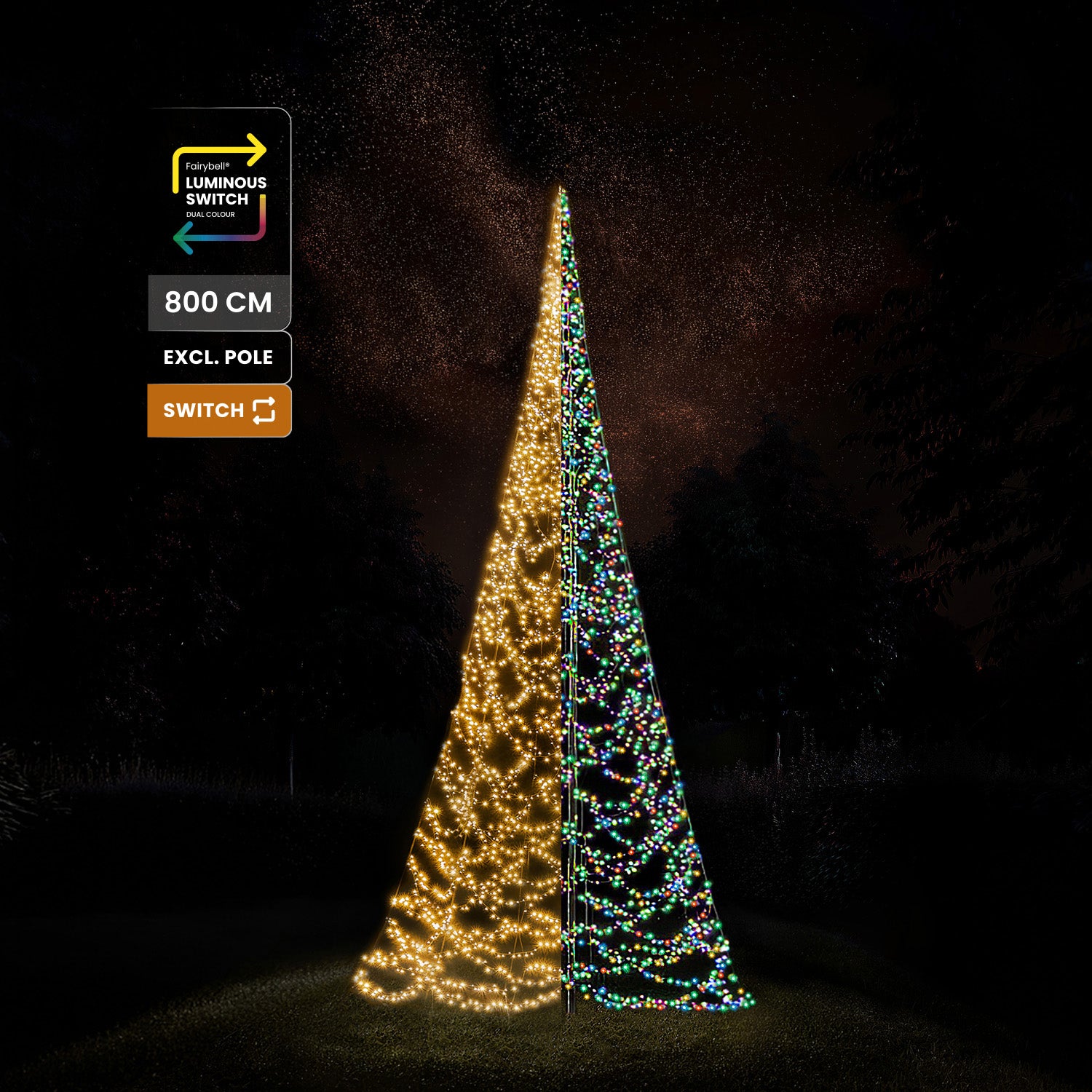 Fairybell Premium Weihnachtsbaum 8 m 3024 LED warmweiß-bunt