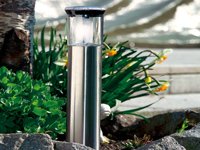 Lunartec Außenbeleuchtung Solar-Wegeleuchte Leuchtturm Edelstahl