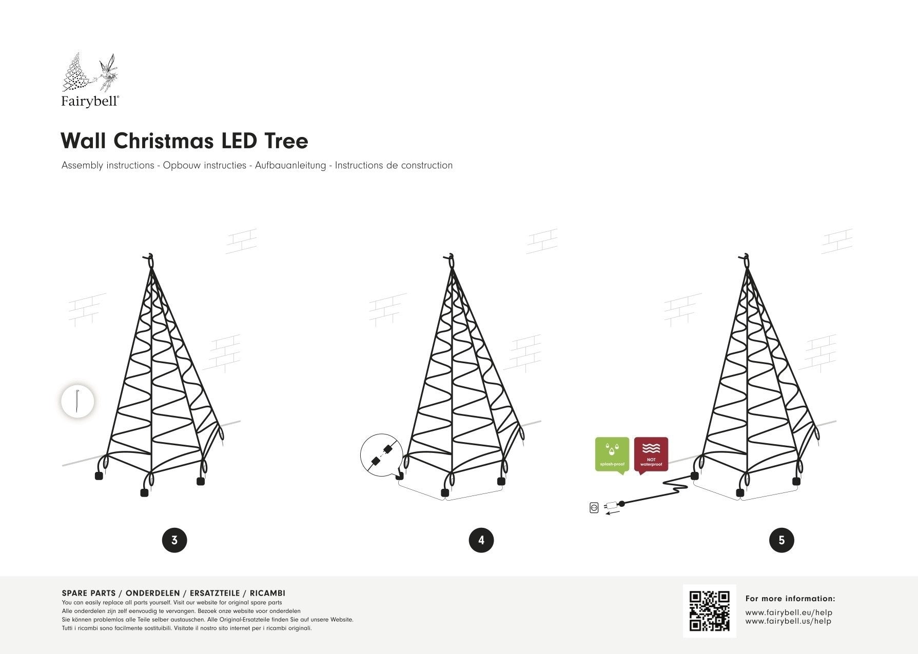 Fairybell Standard Wand-Weihnachtsbaum 4 m 240 LED