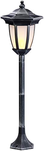 Lunartec Außenbeleuchtung Gartenlaterne Solar 64 cm Flammeneffekt