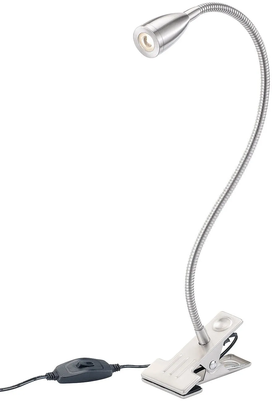 Lunartec Innenbeleuchtung Klemmlampe Schwanenhals LED 3W